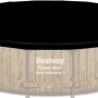 Bestway Stahlrahmenpool mit Abdeckplane, rund, Ø 549x122 cm, Holzoptik.
