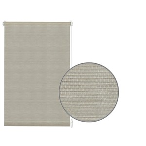 Gardinia Rollo EasyFix Natur, 120x150 cm, Grau-Melange, mit Detailaufnahme der Stoffstruktur.