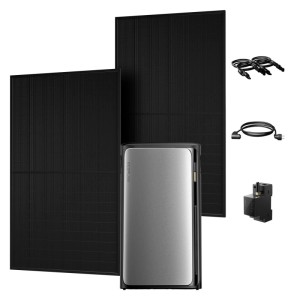 EcoFlow Stream Ultra Balkonkraftwerk Set mit 2 Solarmodulen, Speicher und Smart Meter.