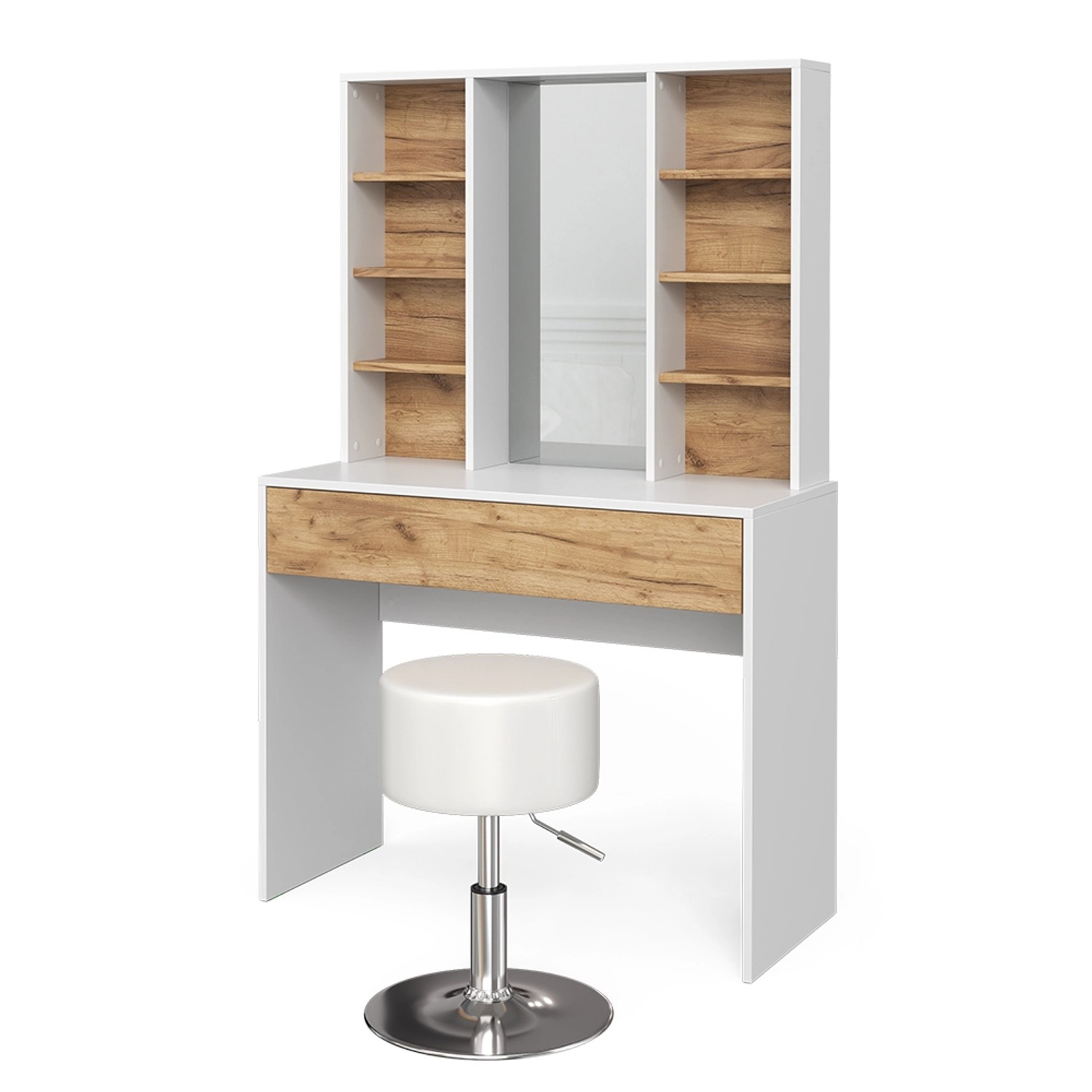 Vicco Schminktisch Alexa Goldkraft Eiche/Weiß/Weiß 93 cm mit Hocker günstig online kaufen