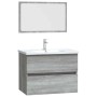 vidaXL 2-Tlg Badmöbel-Set Grau Sonoma Holzwerkstoff 815736