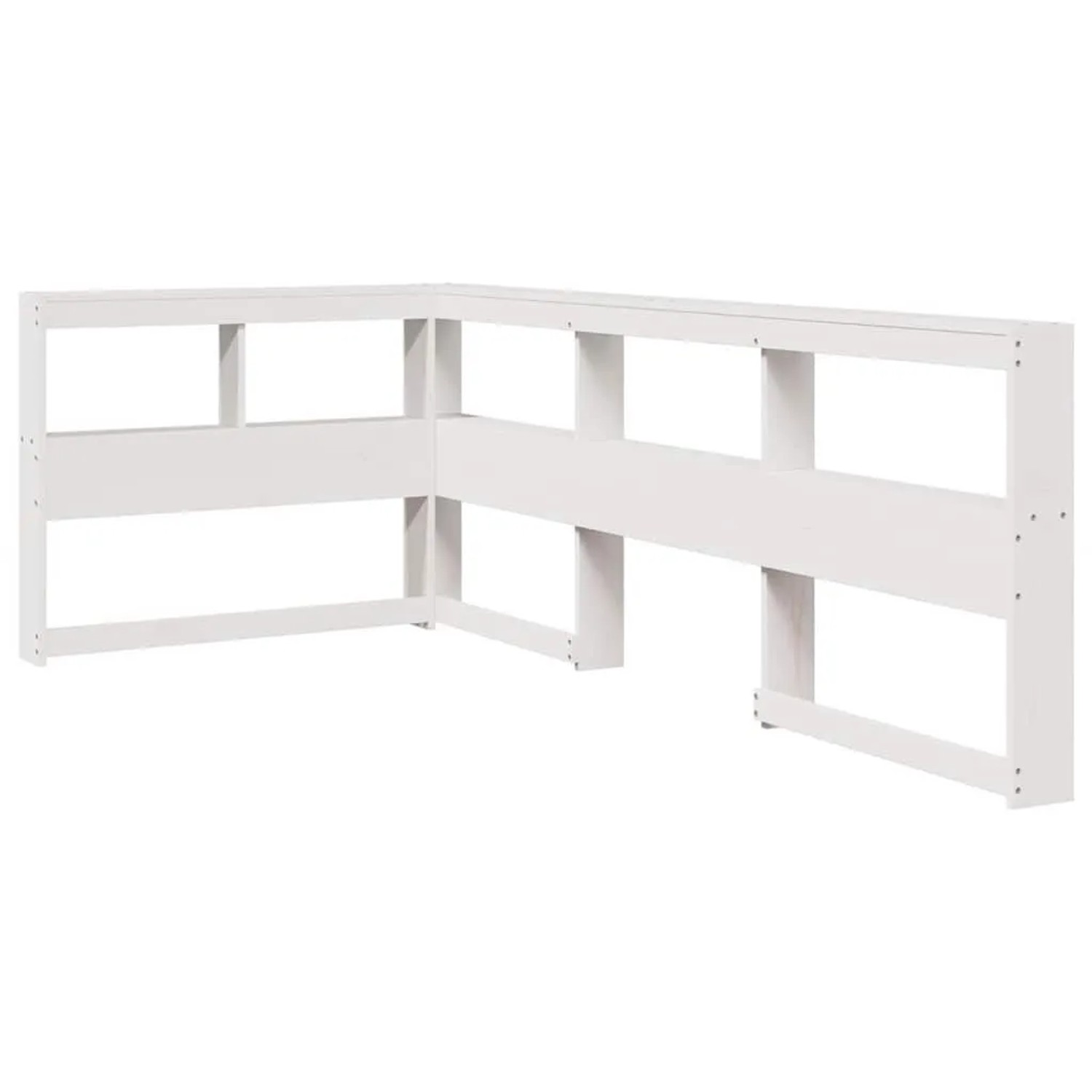 vidaXL Kopfteil mit Bücherregal L-Form Weiß 100 cm Massivholz Kiefer 859272 günstig online kaufen