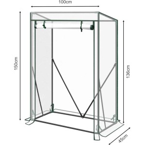 Transparentes WOLTU Foliengewächshaus 100x50x150cm mit Stahlrohrrahmen für den Garten.