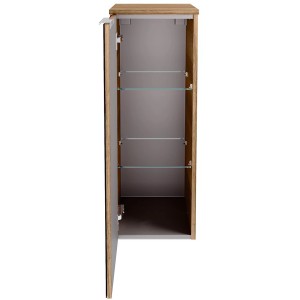 Offener Fackelmann Hängeschrank B.Brillant, 30 cm, Asteiche/Anthrazit Glas, mit Glasböden.