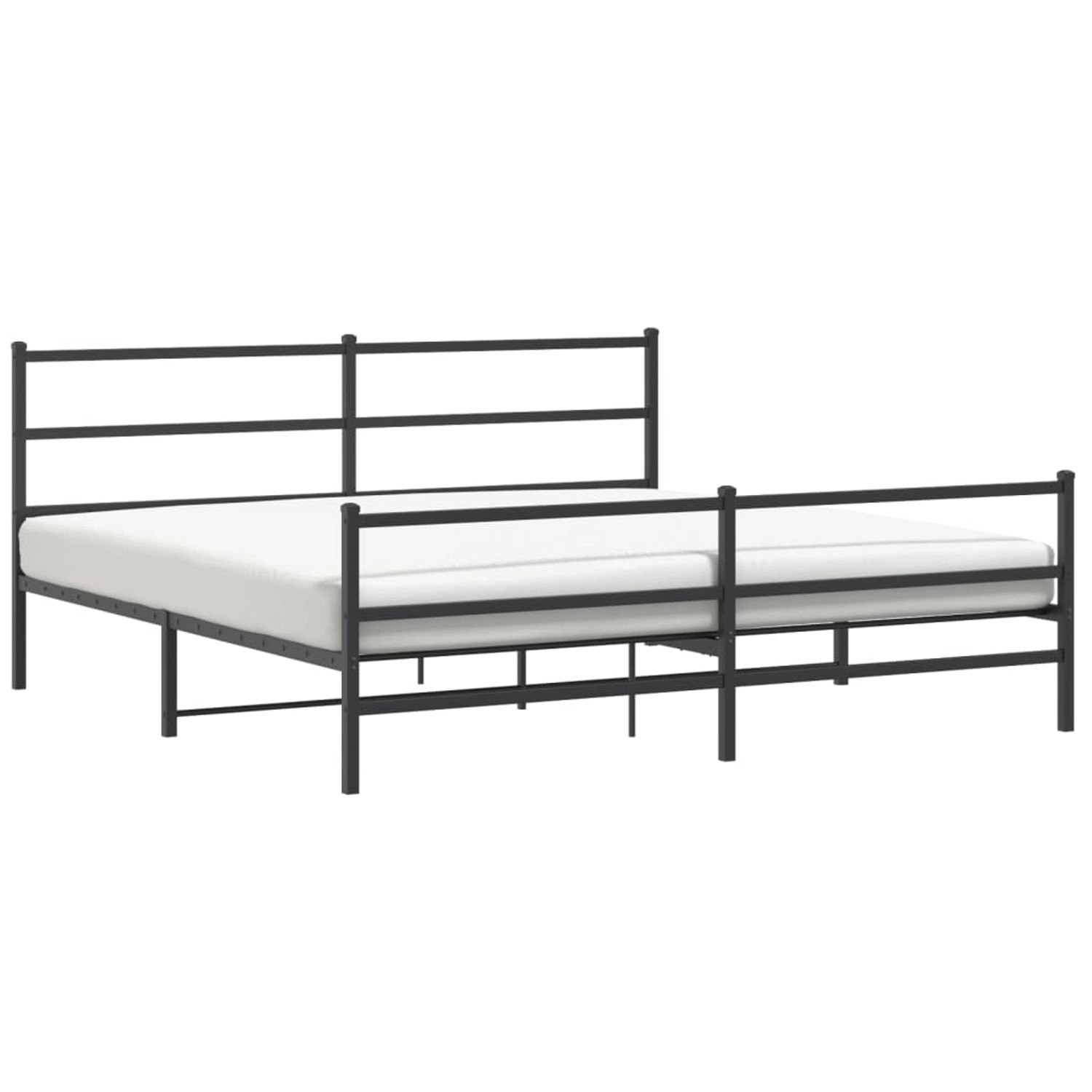 vidaXL Bettgestell mit Kopf- und Fußteil Metall Schwarz 183x213 cm 355388 günstig online kaufen