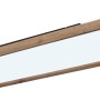 Rechteckige LED-Deckenleuchte Cinderella in Weiß matt mit Holzoptik-Rahmen.