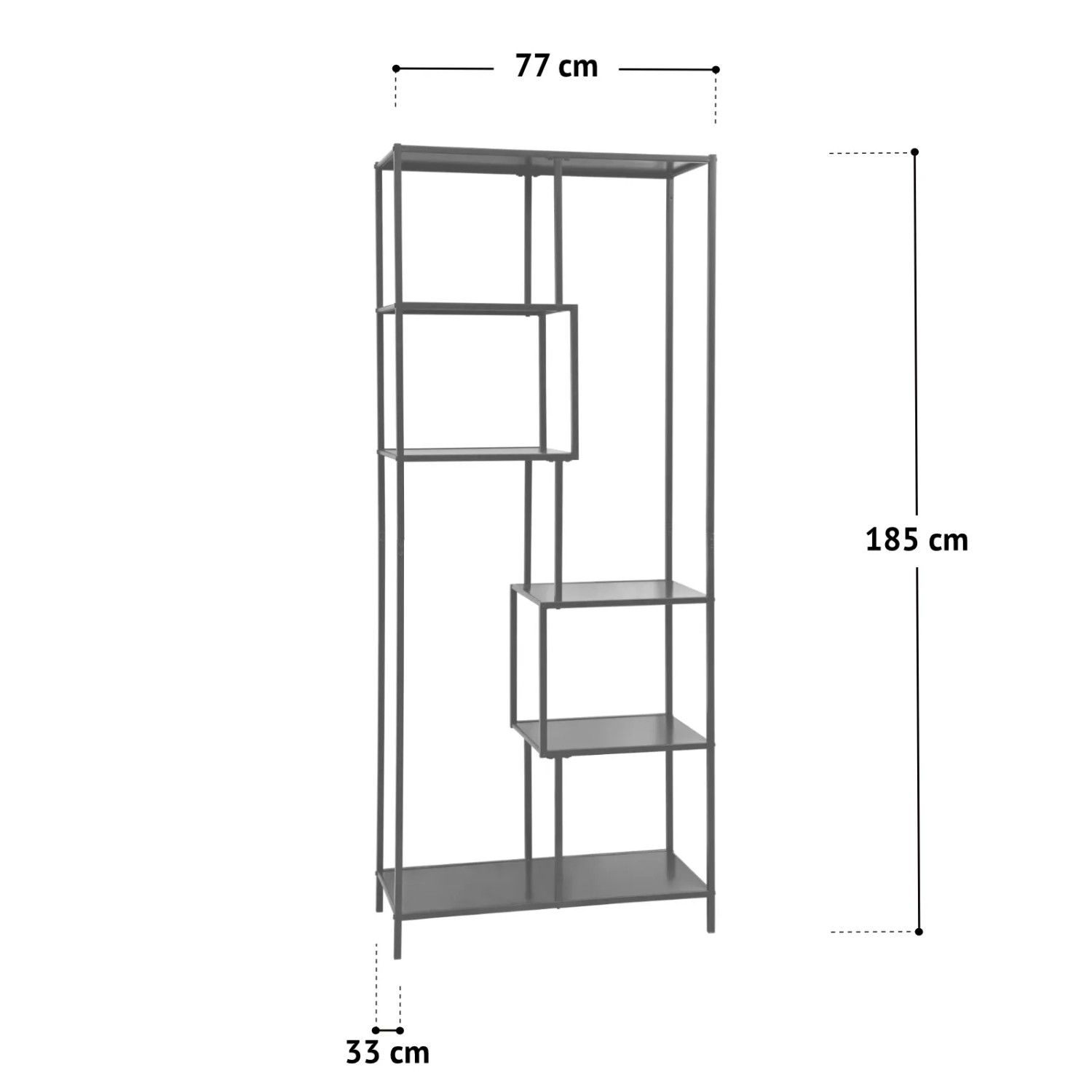 Svita Kela Metallregal mit 6 Ebenen in Weiß, Industrial Style. Küchenregal und Badregal.