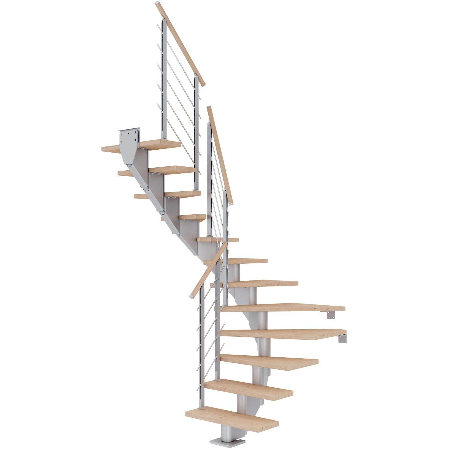 Dolle Mittelholmtreppe Hamburg Eiche Weiß Perlgrau GH bis 279 cm 1/2 Gew. 7 günstig online kaufen