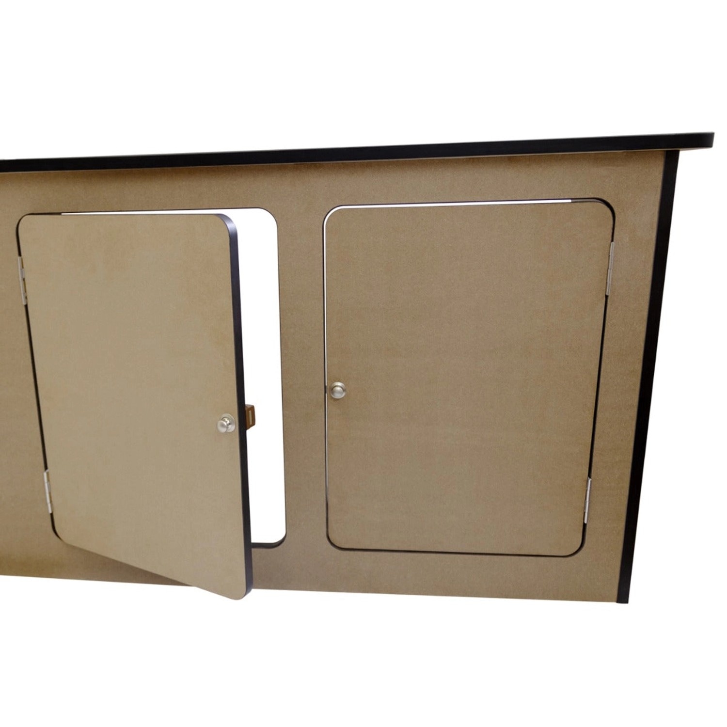 VW T4/T5 Camper Küche (Linkslenker) aus MDF mit Schränken und Weinregal.