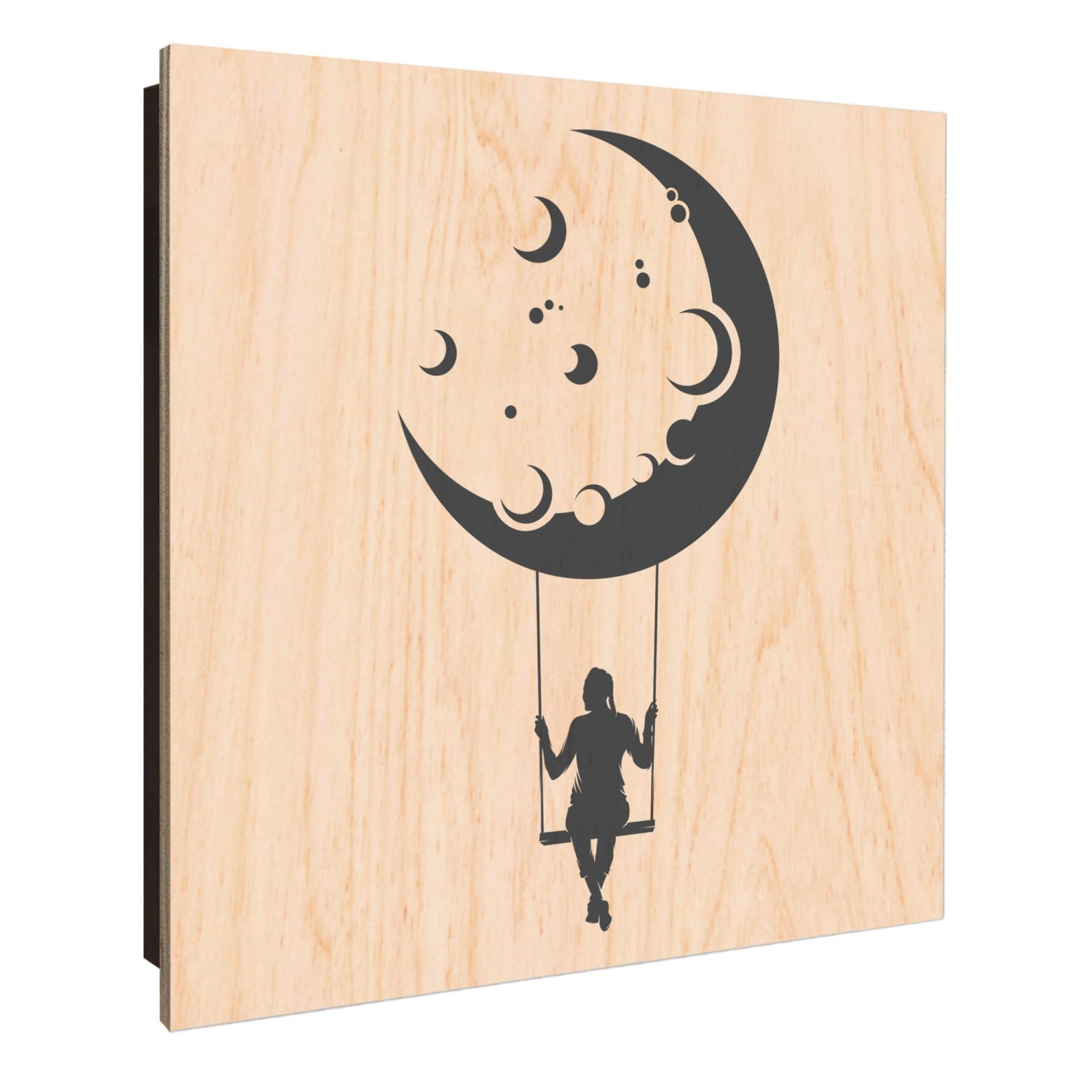 Banjado Großer Schlüsselkasten Holz 30x30cm Schwarz Scharnier Links 50 Hake günstig online kaufen