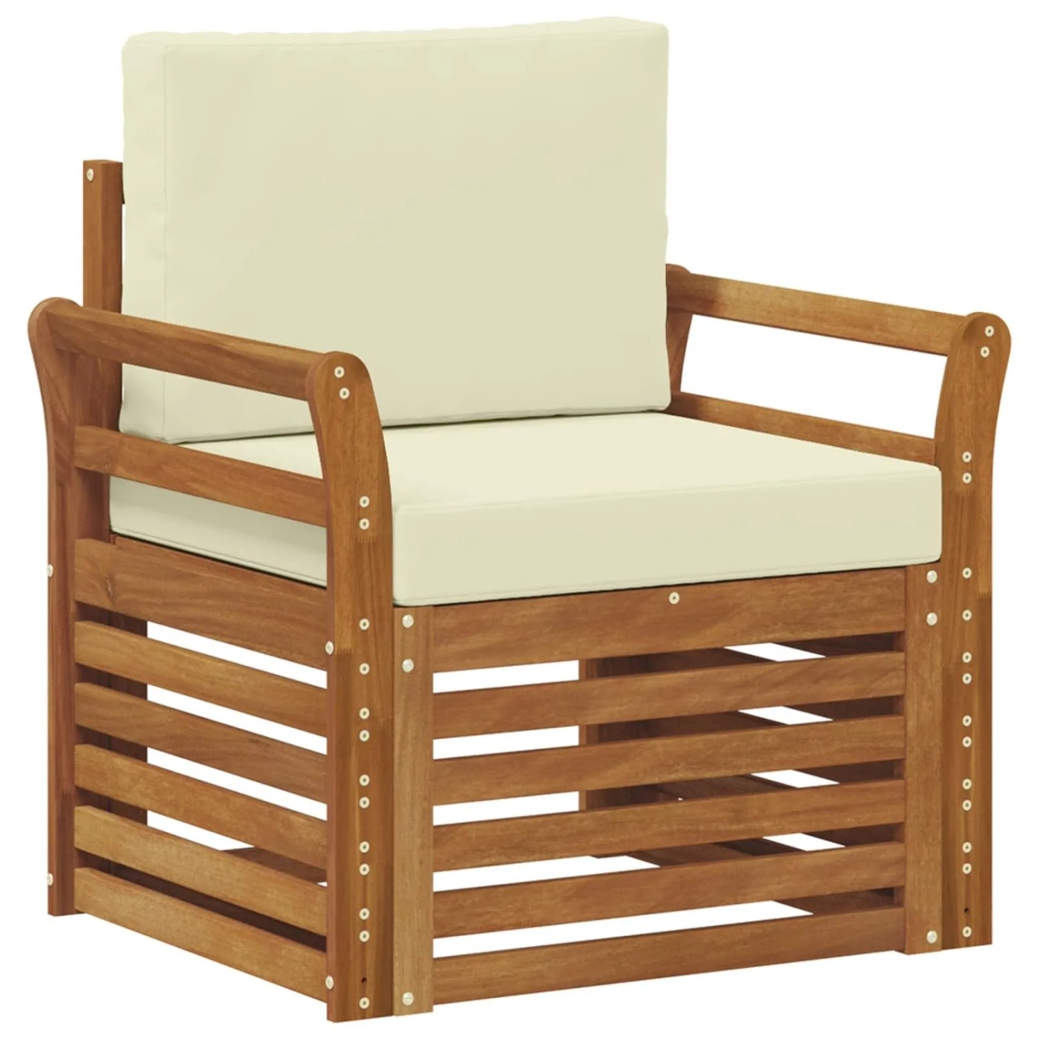 vidaXL Outdoor-Sofagarnitur mit Kissen Natur 75,5 x 63 x 73 cm 3436355