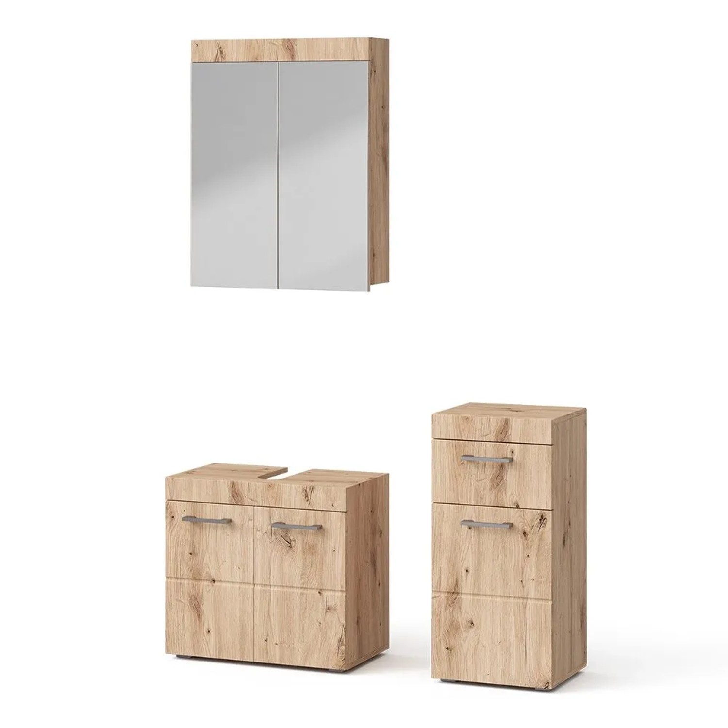 Vicco Badmöbel-Set Luna Eiche Wotan 60 x 56 3-teilig