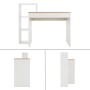 ML-Design Schreibtisch mit Regal, weiß, Tischplatte Sonoma-Eiche, 110x72x40 cm.