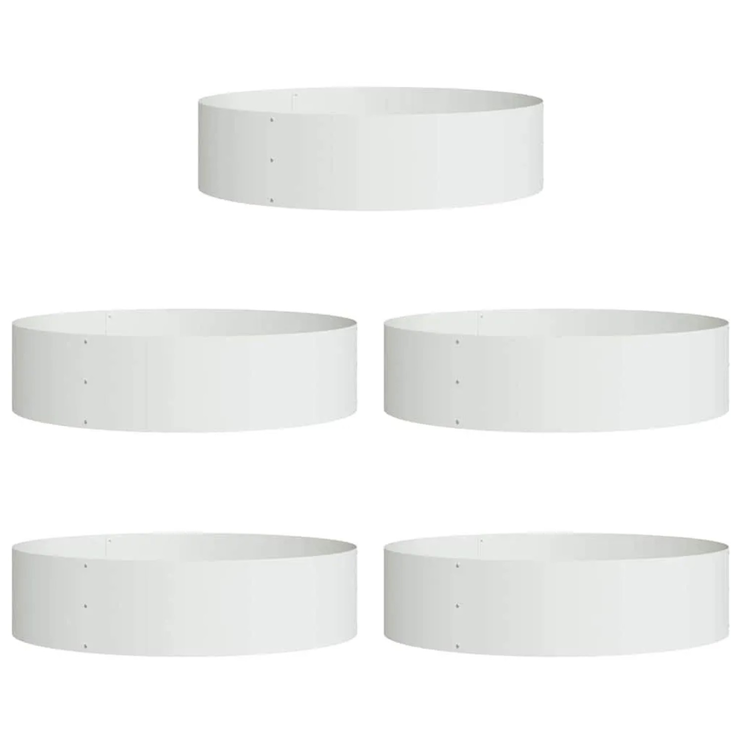 vidaXL Pflanzenring 5 Stk Weiß 80 x 80 x 20 cm Kaltgewalzter Stahl 873623