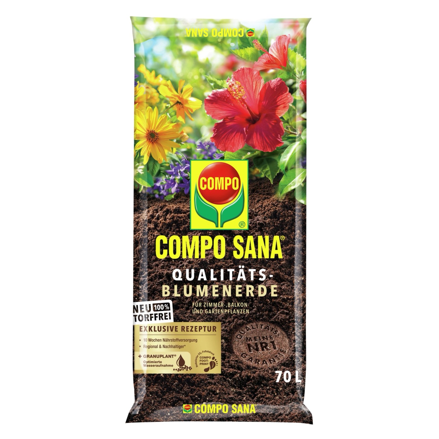 Compo Sana Qualitäts-Blumenerde torffrei 70 l
