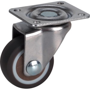 Möbelrolle mit Platte, Ø 32mm, zur einfachen Montage unter Möbeln für mehr Flexibilität.