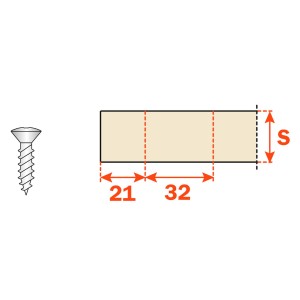 Abbildung einer Salice Blitz Montageplatte Linear H0 mit Exzenterverstellung und Schraube für Möbelbeschläge.