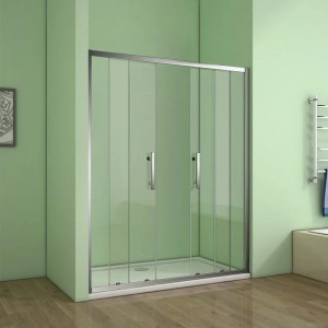 Duschparadies Schiebetür 160 cm Duschtür Nischentür 5mm ESG Sicherheitsglas Höhe 190cm Dusche Duschabtrennung