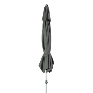 Geschlossener, anthrazitfarbener Doppler Marktschirm Expert Ø 306 cm mit Kurbelmechanik.