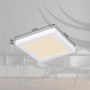 Weiße, quadratische LED-Deckenleuchte Lasse, 167x167x17 mm, mit einstellbaren Weißtönen.