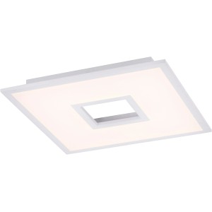 Quadratische, dimmbare LED-Deckenleuchte Recess in Weiß, 45x45 cm.