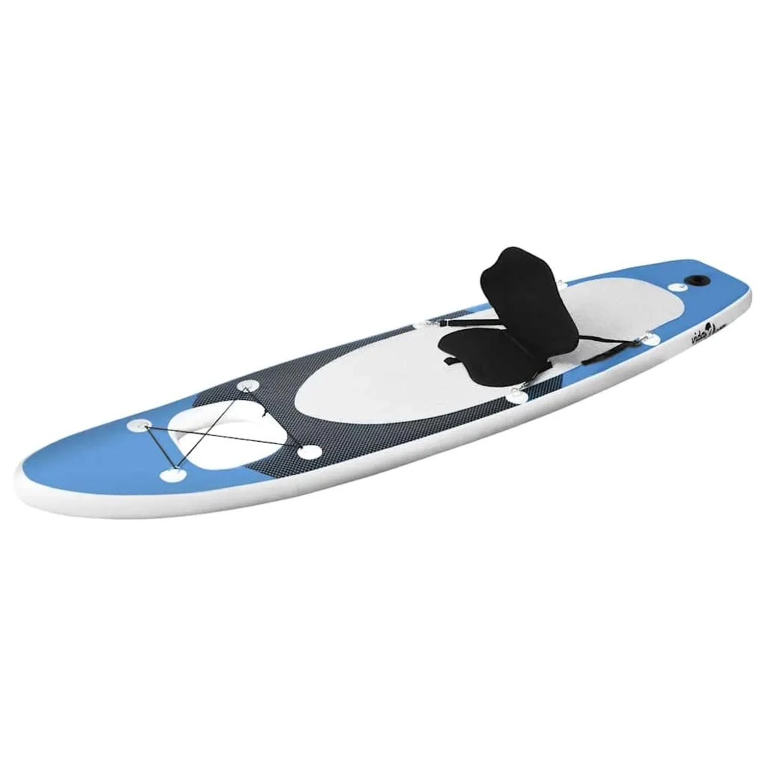 Aufblasbares, marineblaues SUP-Board-Set mit Sitz von vidaXL, ideal für Wassersport.