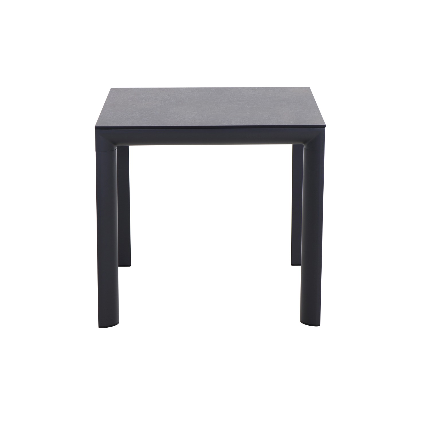 Rechteckiger, titanfarbener Siena Garden Gartentisch Silva, 80x80 cm, mit Aluminiumgestell.