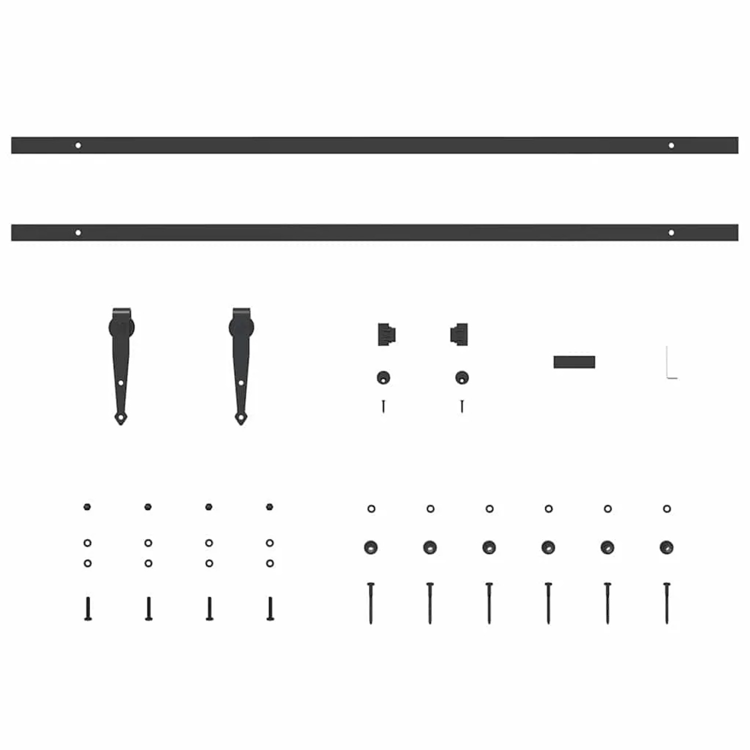 vidaXL Schiebetürbeschlag Set 213cm aus Karbonstahl für Schranktüren.