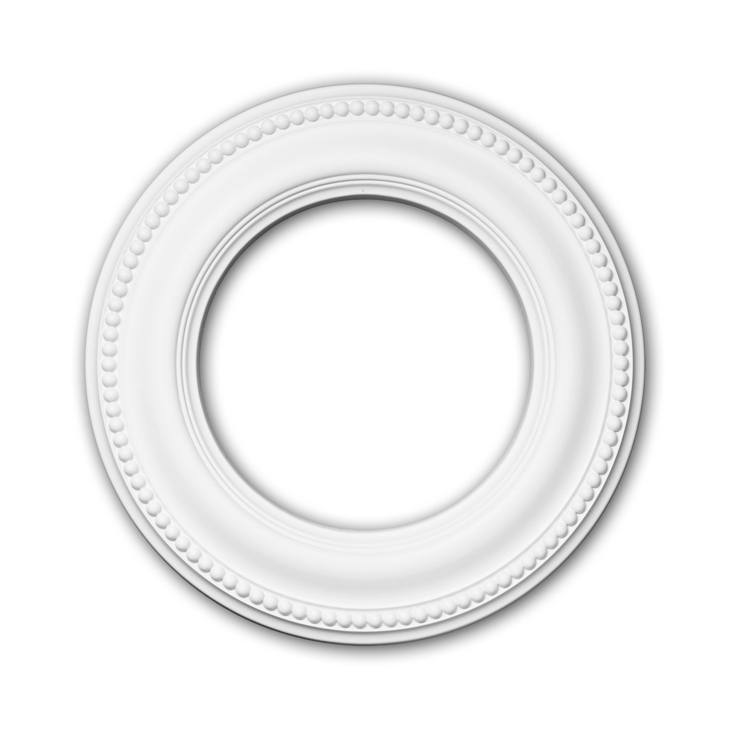 PROFHOME 156006 RoSette aus Polyurethan Stuck DeckenroSette Zierelement 33 cm x 2,5 cm Weiß