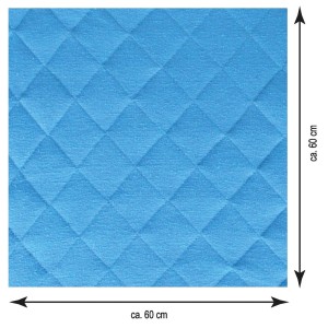 Hellblauer Waschmaschinen- und Trocknerbezug 60x60 cm mit Rautensteppung.