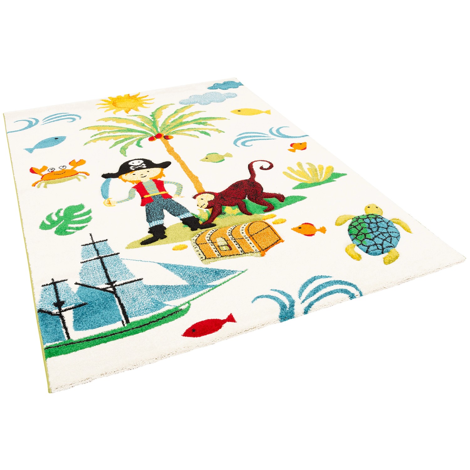 Pergamon Kinder Teppich Maui Kids Piratenwelt Bunt 200x290cm günstig online kaufen