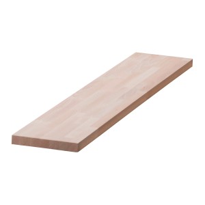 Unbehandelte Leimholzplatte Buche, 250x30x2,8 cm, für Regale und Möbelbau.