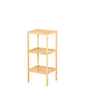 KARAT Bambus Standregal Lowa mit 3 Etagen. Platzsparendes Holzregal für Bad, Wohnzimmer oder Schlafzimmer.