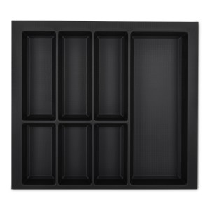 SOTECH Orga-Box VII Besteckeinsatz Schwarz 600 mm Höhe 50,5 mm mit Softtouch Oberfläche