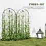 Outsunny Rankgitter 2er-Set in A-Form aus Stahl mit Kletterpflanzen, dekorative Rankhilfe.