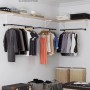 Songmics Kleiderstangen Wandbefestigung, 2er Set, schwarz, für mehr Stauraum im Kleiderschrank.