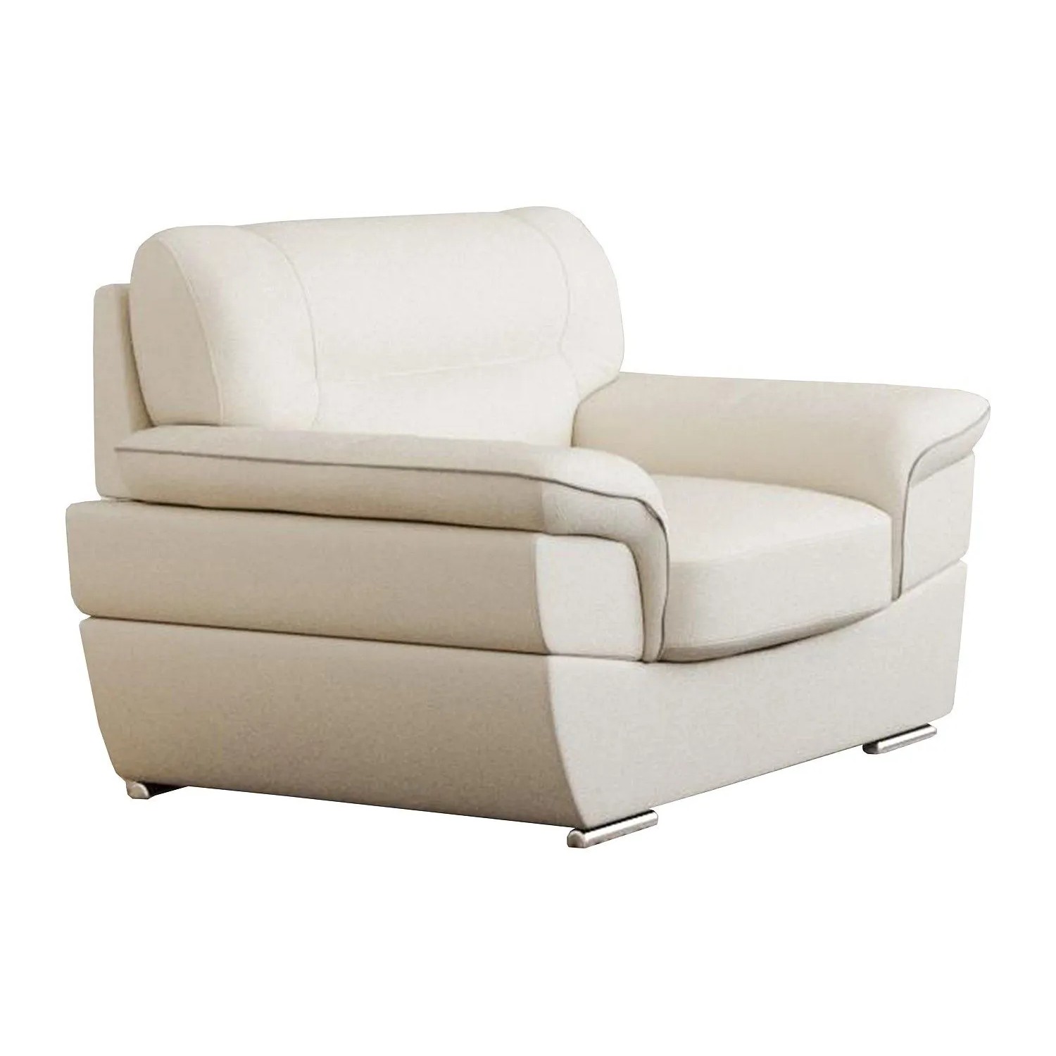 Vente-unique Sessel Mit Gerader Rückenlehne Thibault Elfenbeinfarben 115 cm