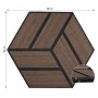 Homestyle4u Akustikpaneel in Braun, 30x26cm, 4er Set, Hexagon Wandpaneel aus Holz.