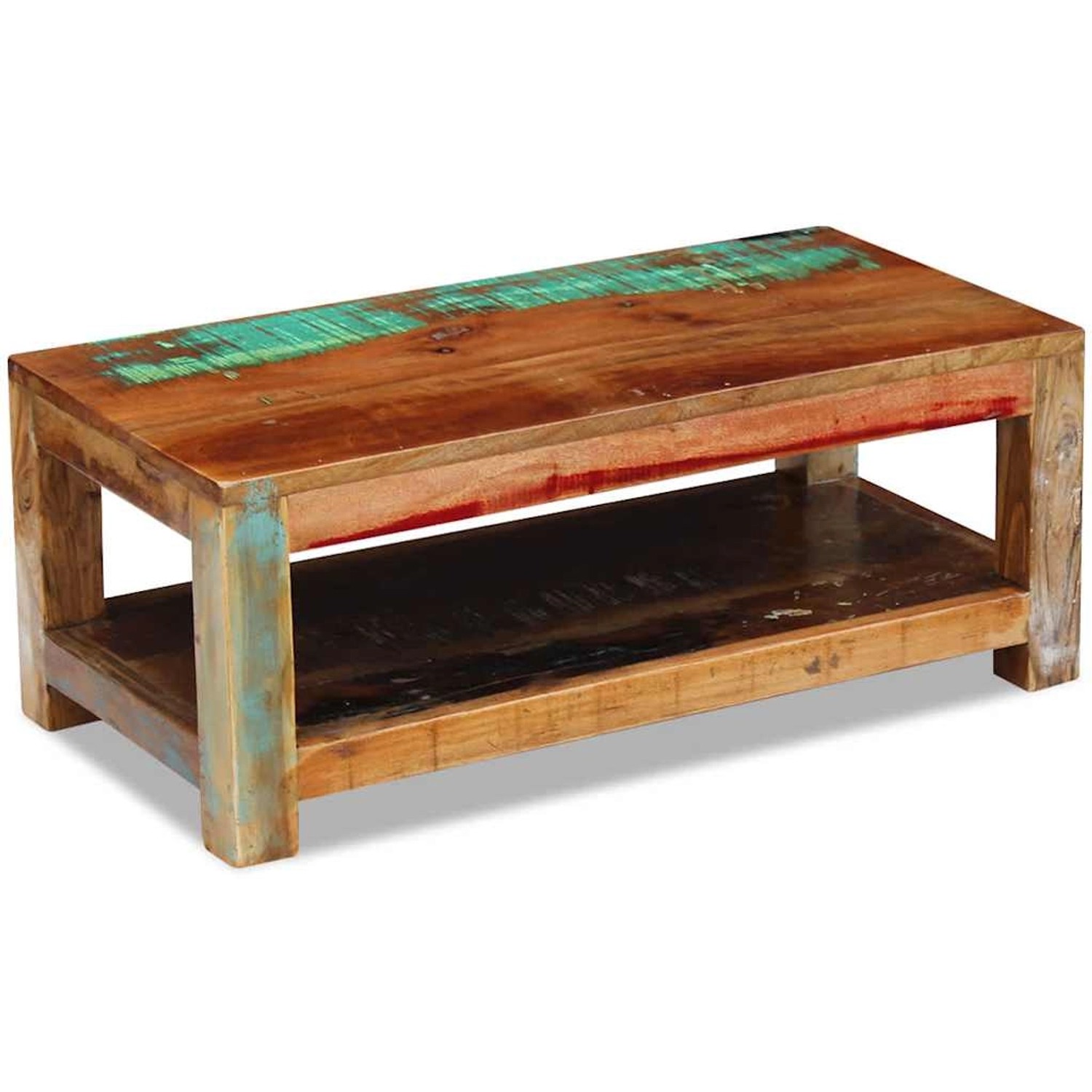 vidaXL Couchtisch Altholz Massiv 90x45x35 cm 243322