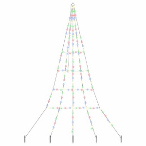 vidaXL LED Weihnachtsbaum mit Erdspießen Mehrfarbig 300 cm Metall 42018743
