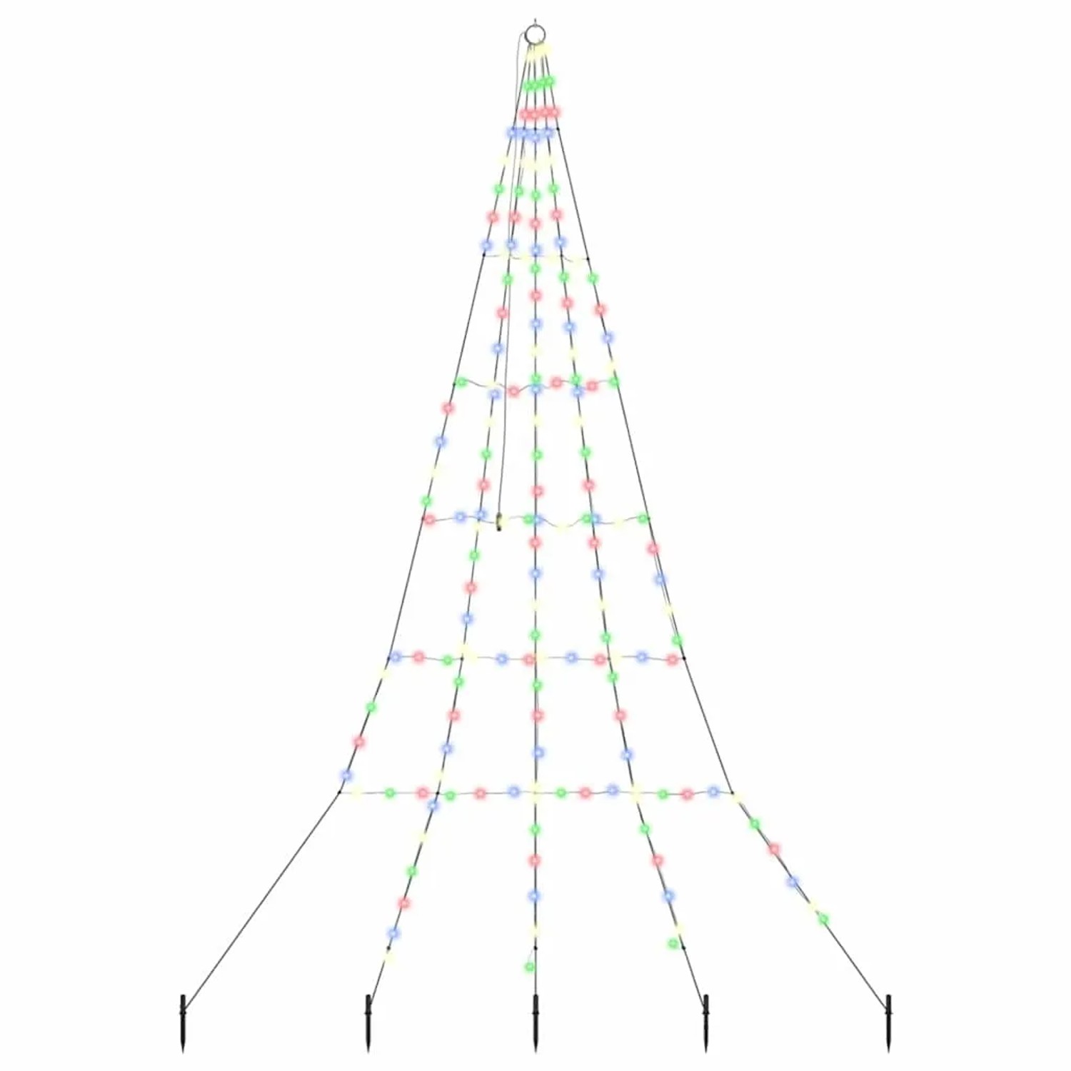 vidaXL LED Weihnachtsbaum mit Erdspießen Mehrfarbig 300 cm Metall 42018743