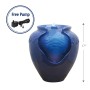Royalblauer Teamson Home Gartenbrunnen in Topfform mit LED und Pumpe.