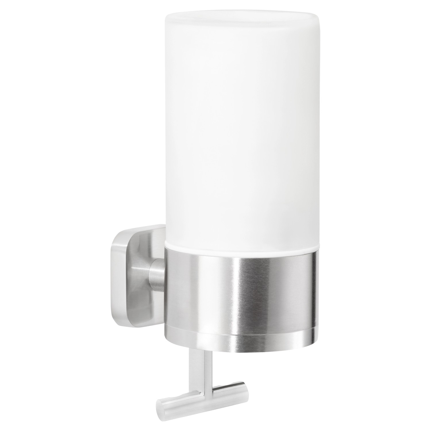 Tesa Seifenspender Esteetic in Edelstahloptik, zur Wandmontage im Badezimmer.