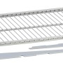 Metall-Drahtboden-Set, 25x80,5 cm, silberfarben, mit Winkelträgern für Regale.