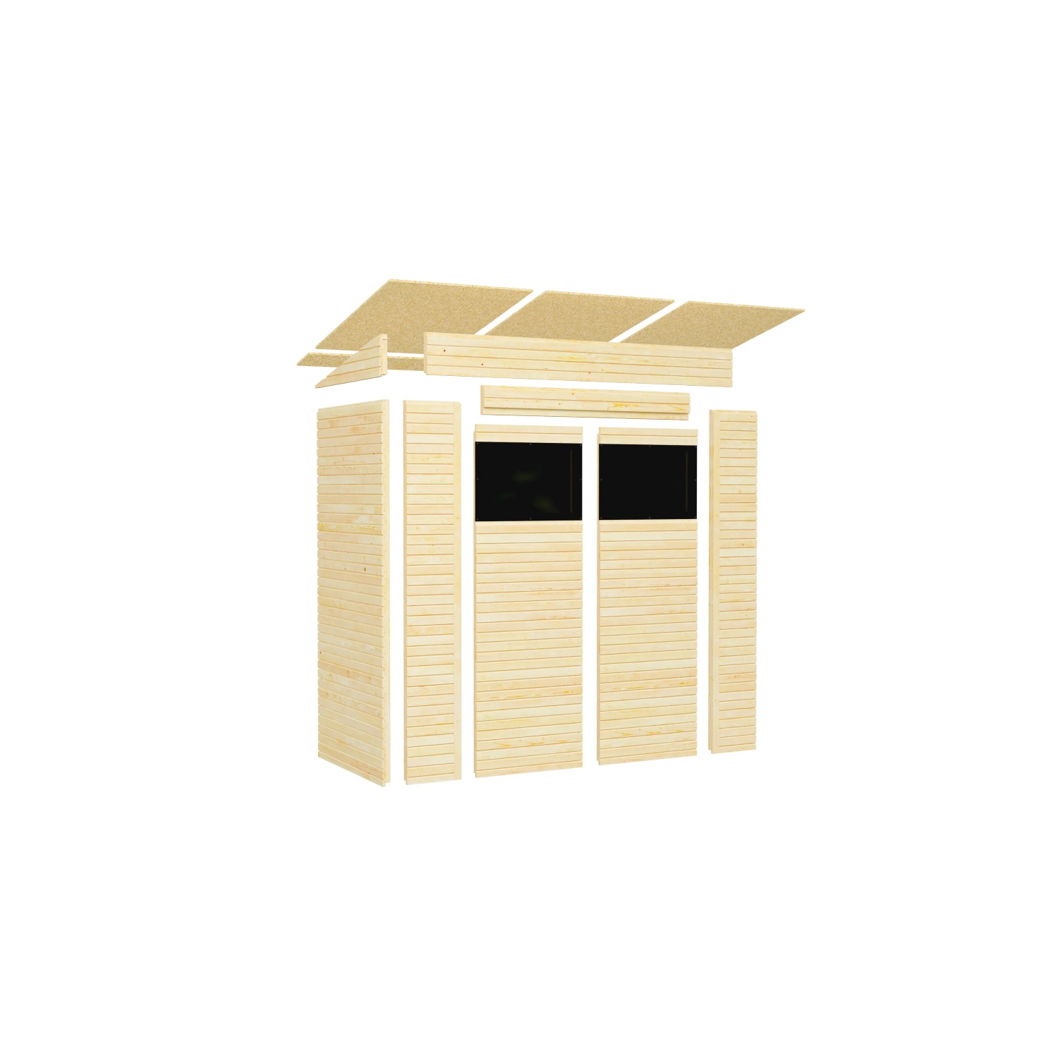 Bertilo Gerätehaus Pent Modern, Natur, 208x103 cm, aus FSC®-zertifiziertem Holz. Weekendhaus.