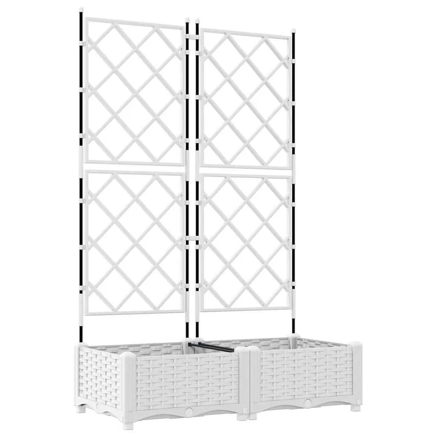 vidaXL Garten-Pflanzgefäß 2 Stk Weiß 80 x 40 x 125,5 cm Stahl 42002905 günstig online kaufen