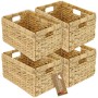 HMF 37249-S4 Aufbewahrungskorb Korb Wasserhyazinthe 4er Set Billy 35 x 25 x 20 cm