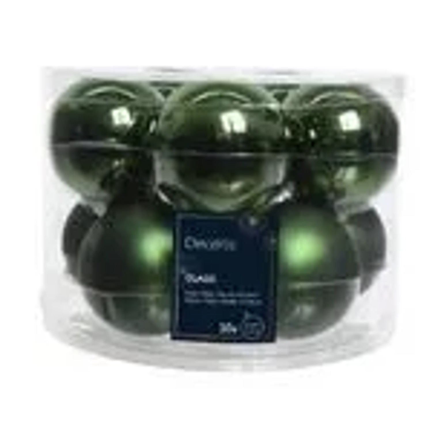 Kaemingk Weihnachtsbaumkugeln Glas  6 cm Gruen Matt Glanz 2 x 10 Stueck
