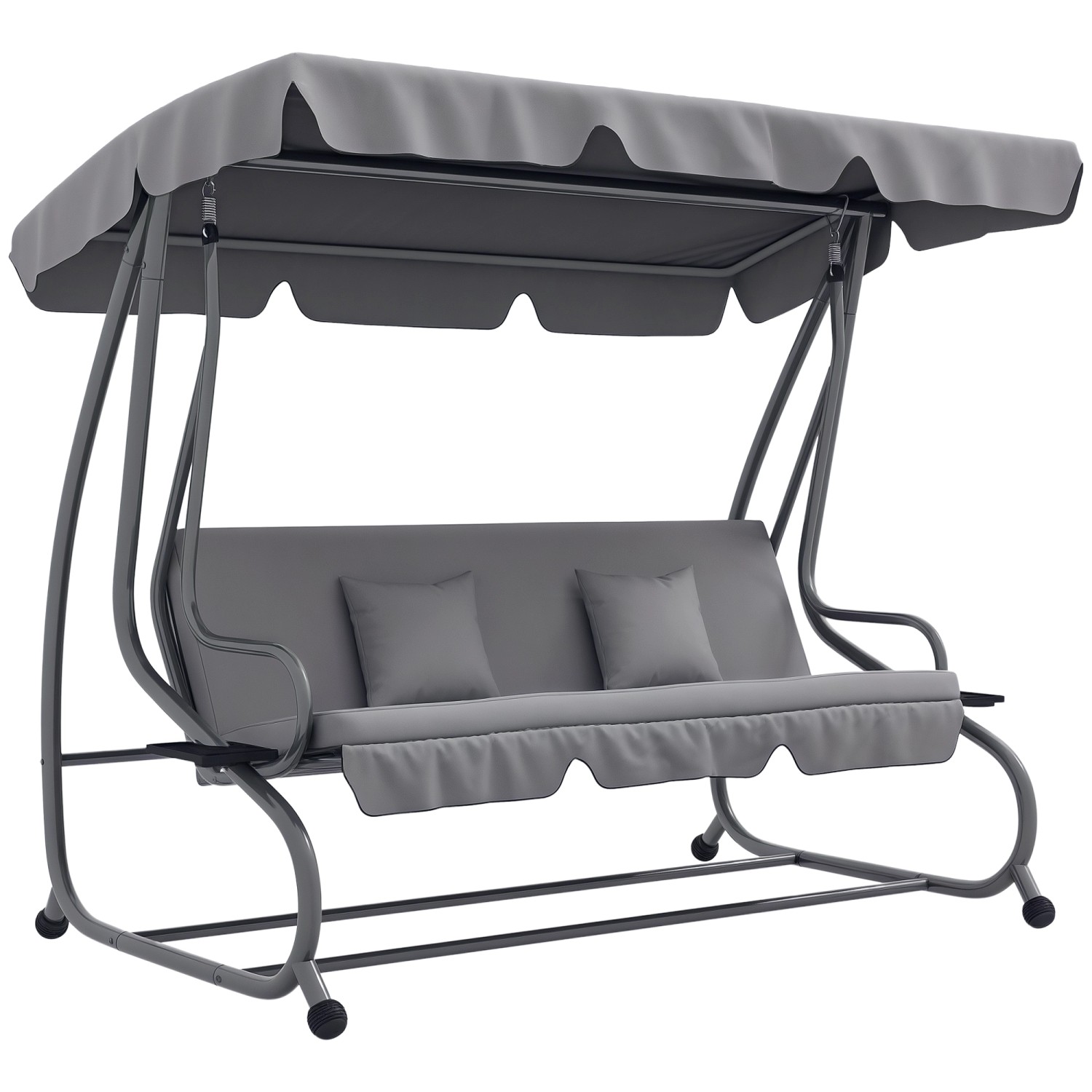 Outsunny Hollywoodschaukel mit Liegefunktion 200 x 120 x 164 cm Hellgrau