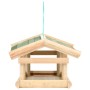 VidaXL Vogelfutterhaus aus Holz zum Aufhängen, mit grünem Dach.